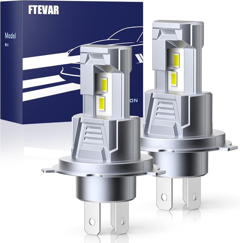 FTEVAR H4 Bulbs, 30000LM Super Bright 6500K 9003 Fog Lights, Silent Fanless, 1:1 Mini Size for Easy Installation, Plug and Play, Pack of 2 - Image 1